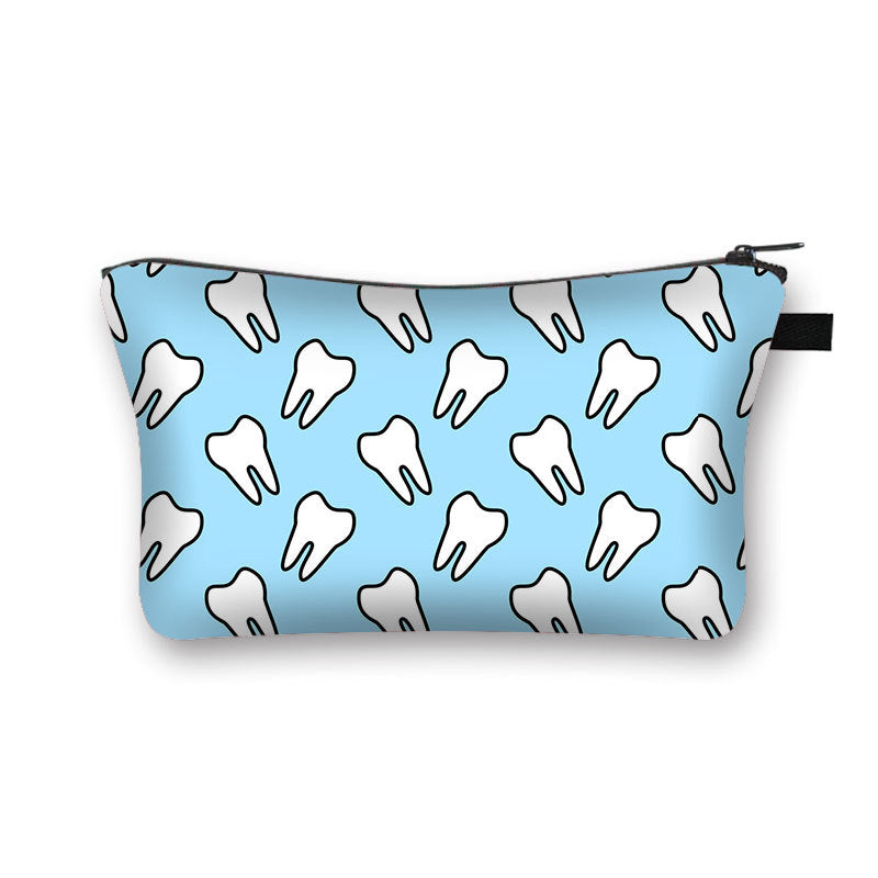Wholesale Polyester Cosmetic Bag Tooth Print Clutch